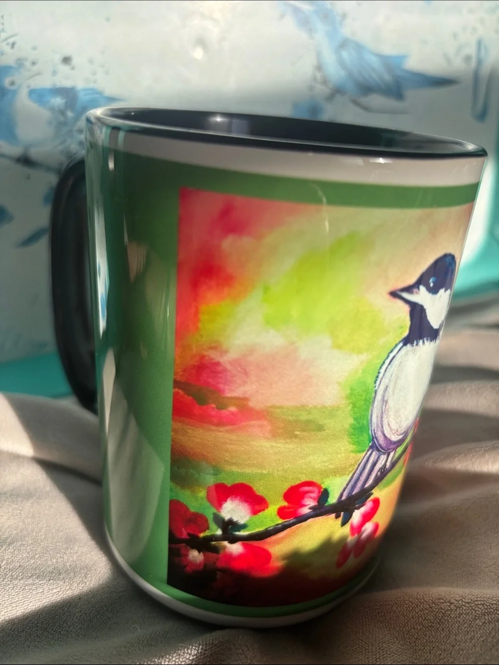 Decorative Bird Blossom coffee mug by Zazzle